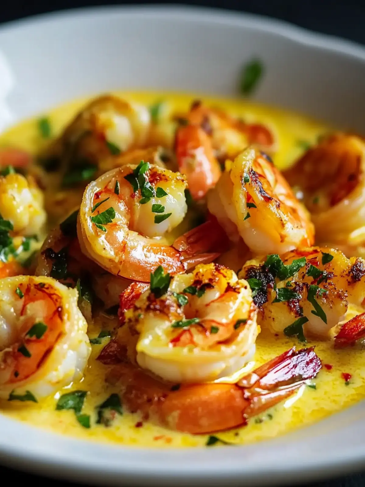 Sautéed Shrimp in Creamy Saffron Sauce