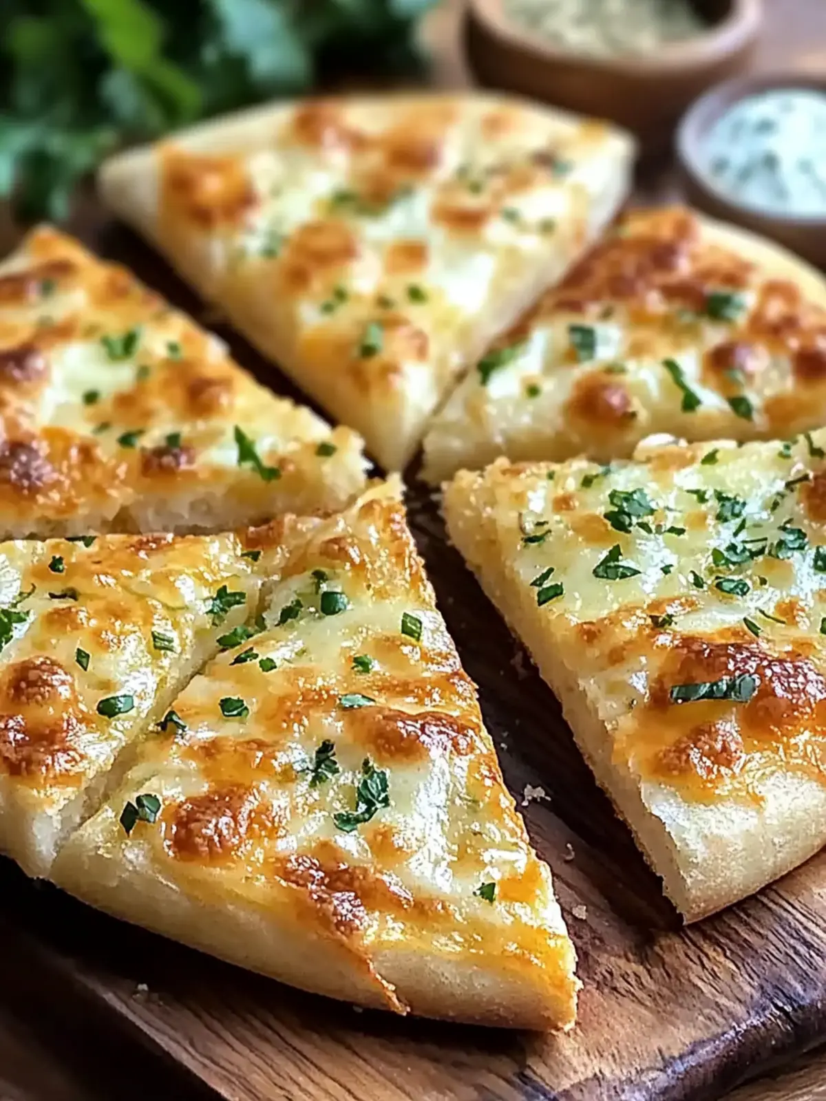 Air Fryer Cheesy Tortilla Garlic Bread