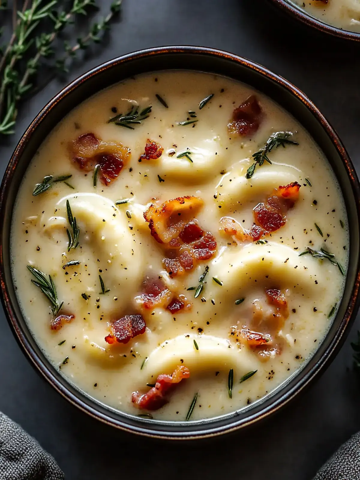 Comforting Creamy Pierogi Chicken Soup with Rosemary Bacon Bliss 3 Comforting Creamy Pierogi Chicken Soup with Rosemary Bacon Bliss
