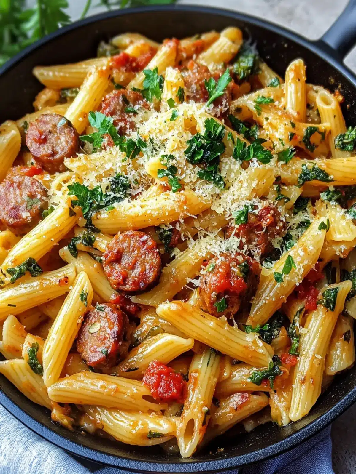 Sticky Garlic Butter Smoky Parmesan Sausage Pasta Skillet Magic 3 Sticky Garlic Butter Smoky Parmesan Sausage Pasta Skillet