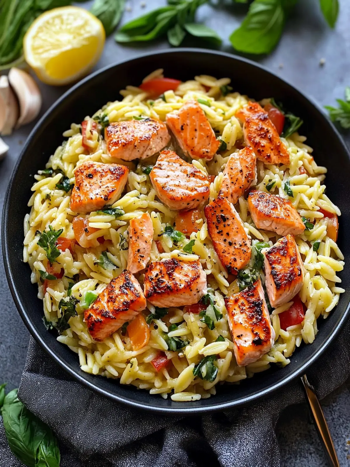 Creamy Salmon Orzo in 30 Minutes: A One-Pan Delight 3 Salmon Orzo