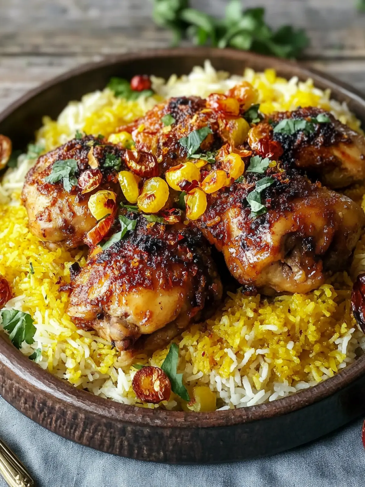 Flavorful Persian Saffron Chicken Recipe with Crispy Tahdig Rice