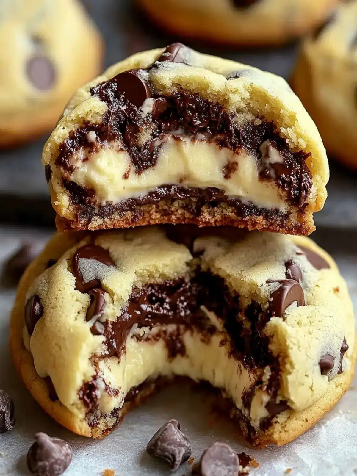 Cheesecake Stuffed Chocolate Chip Cookies – Irresistibly Decadent 2 Cheesecake Stuffed Chocolate Chip Cookies – The Ultimate Dessert!