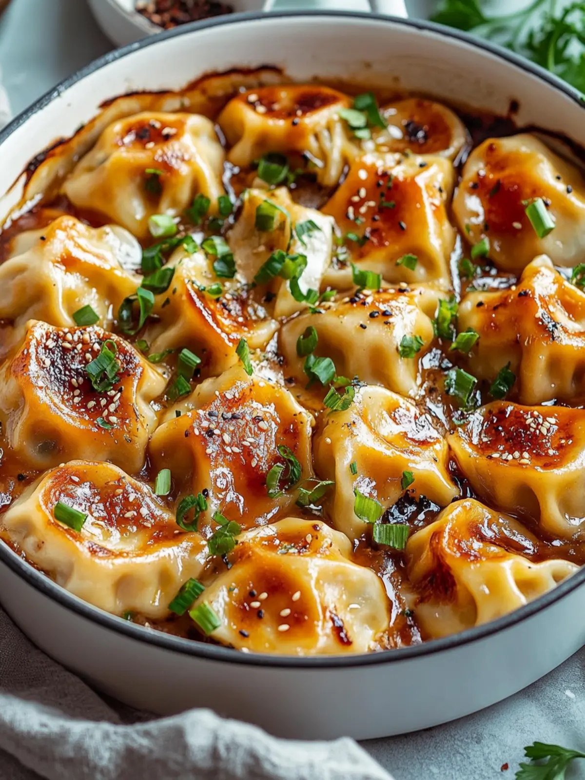 One Pan Dumpling Bake for a Delightfully Easy Dinner 5 One Pan Dumpling Bake for the Easiest Weeknight Dinner