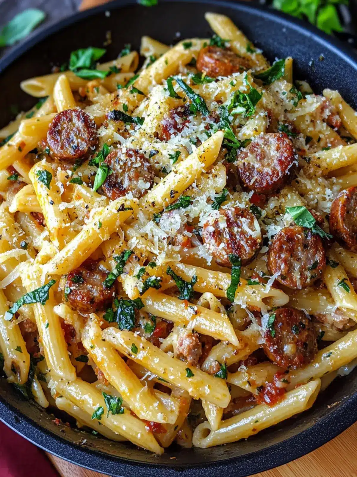 Sticky Garlic Butter Smoky Parmesan Sausage Pasta Skillet Magic 4 Sticky Garlic Butter Smoky Parmesan Sausage Pasta Skillet