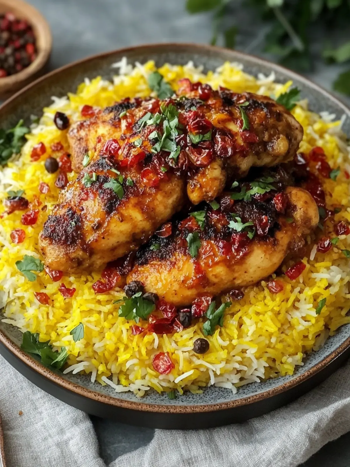 Flavorful Persian Saffron Chicken with Crispy Tahdig Delight 2 Flavorful Persian Saffron Chicken Recipe with Crispy Tahdig Rice