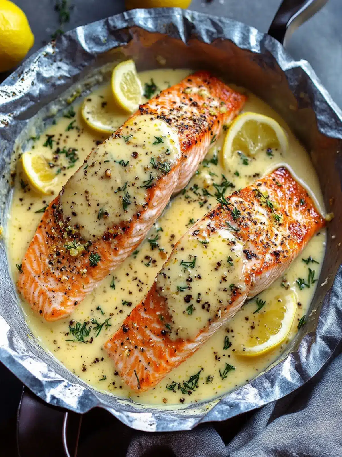 Baked Salmon with Lemon Butter Cream Sauce: Easy Gourmet Delight 3 Baked Salmon with Lemon Butter Cream Sauce