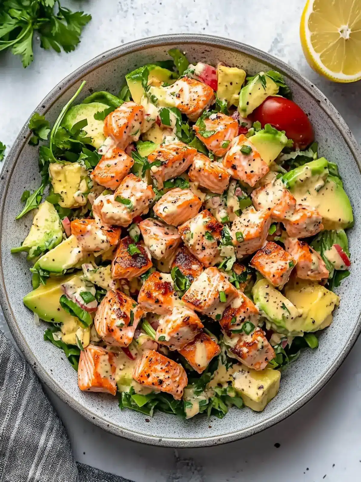 Creamy Bang Bang Salmon Salad: Quick, Spicy & So Fresh 4 Creamy Bang Bang Salmon Salad