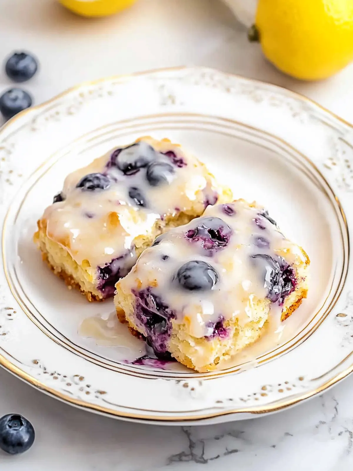 Indulge in Blueberry Butter Swim Biscuits with Lemon Glaze 4 Blueberry Butter Swim Biscuits with Lemon Glaze