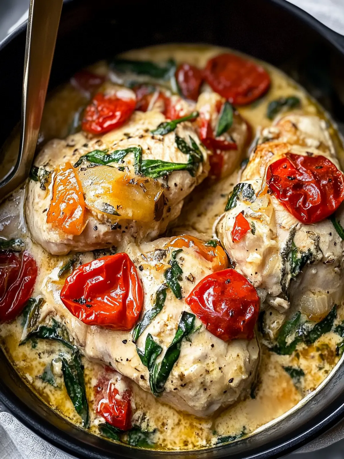 Mouthwatering Crockpot Tuscan Chicken in Creamy Garlic Sauce 3 Crockpot Tuscan Chicken