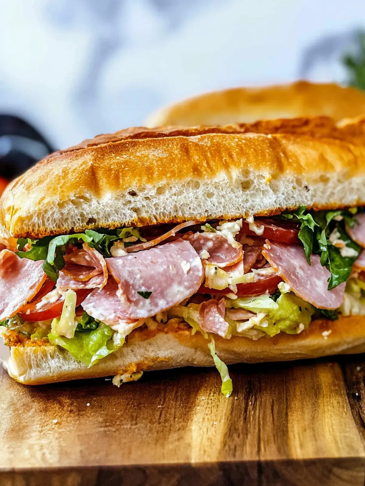 Ultimate Italian Grinder Sandwich: A TikTok Salad Delight 2 Italian Grinder Sandwich (TikTok Salad Sandwich)