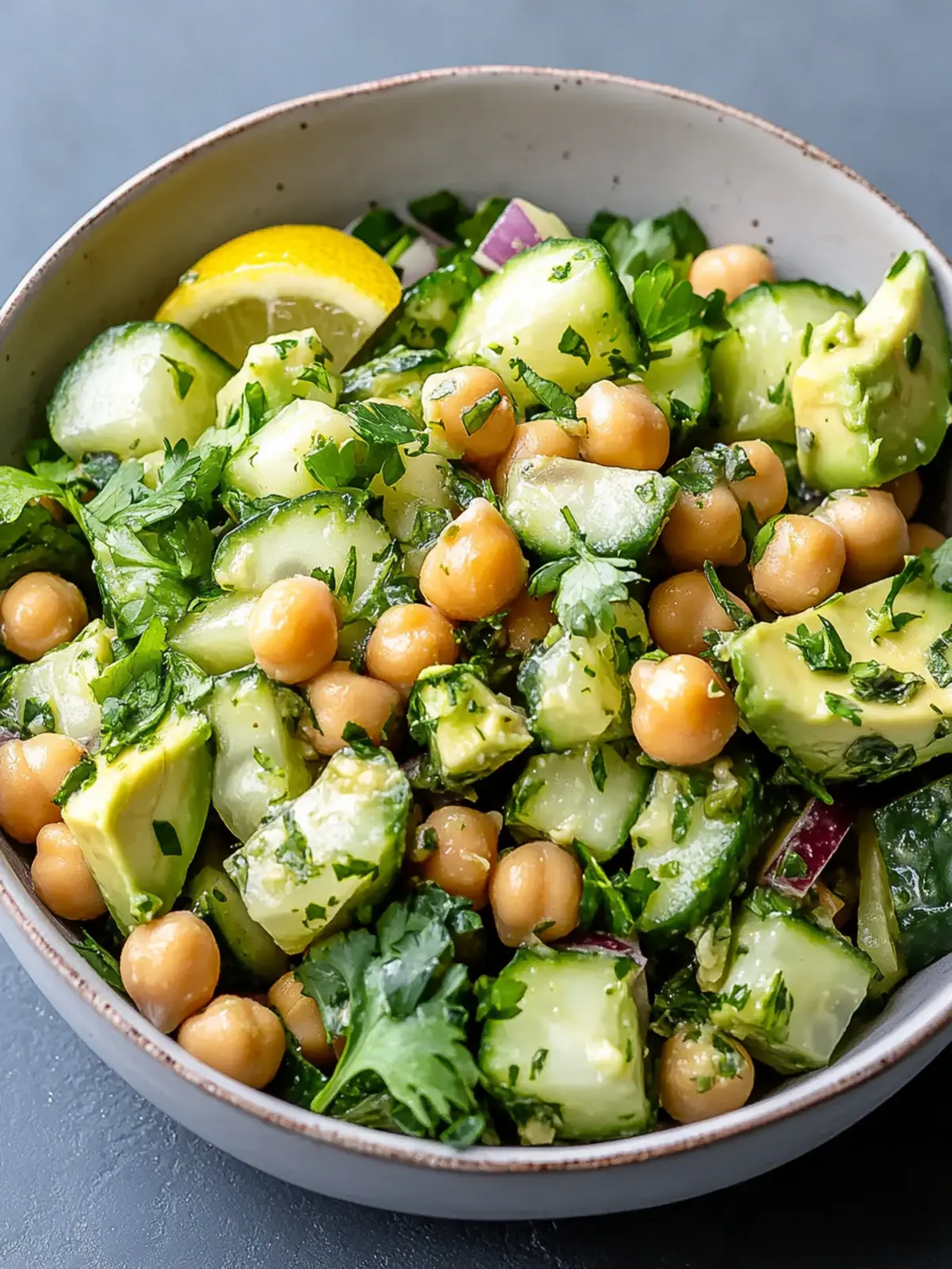 Chickpea Avocado Cucumber Salad with Zesty Lemon Dressing Delight 3 Chickpea Avocado Cucumber Salad with Lemon Dressing