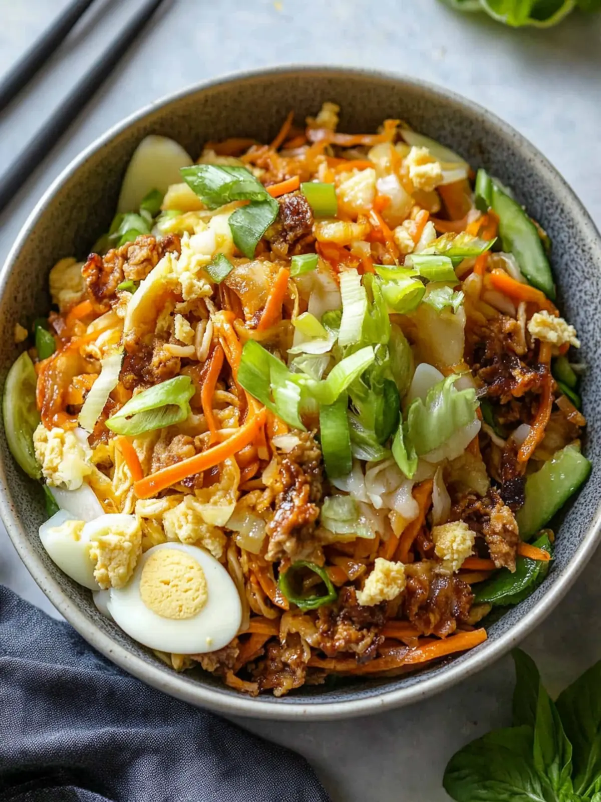 Savory Egg Roll in a Bowl: A Quick Keto Delight at Home 2 Egg Roll in a Bowl