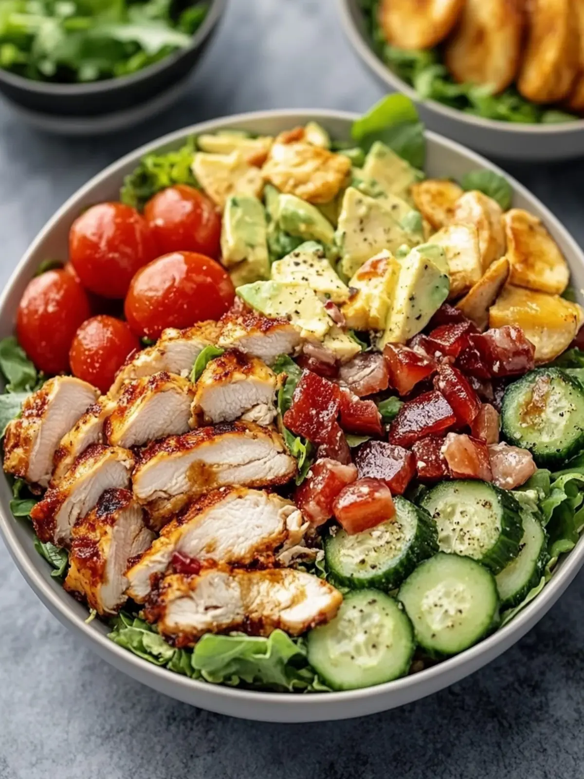 Viral High-Protein BLT Chicken Salad – Your Easy Healthy Fix 2 Viral High-Protein BLT Chicken Salad – Easy Healthy Salad Bowl Recipe