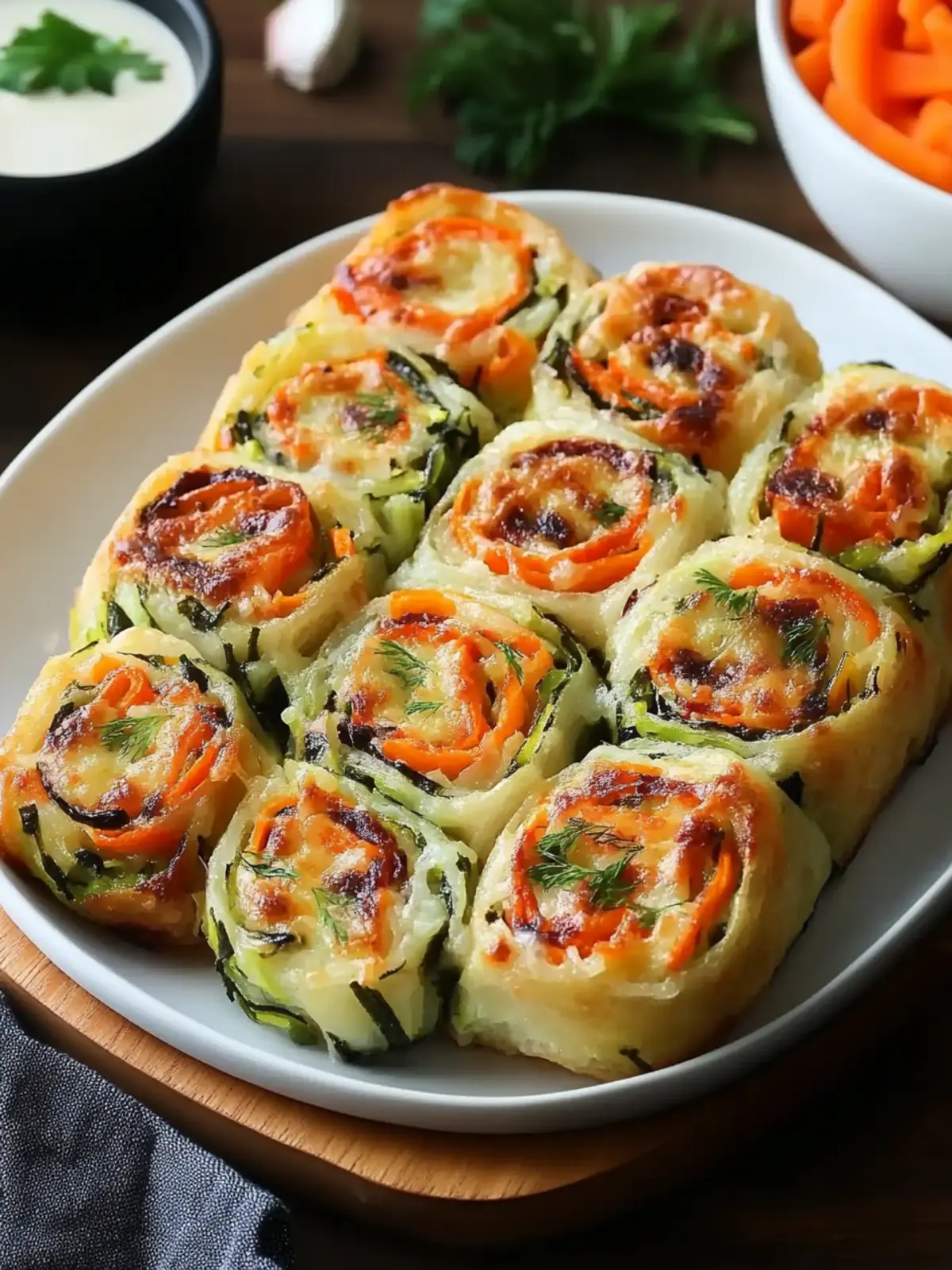 Cheesy Baked Vegetable Rolls