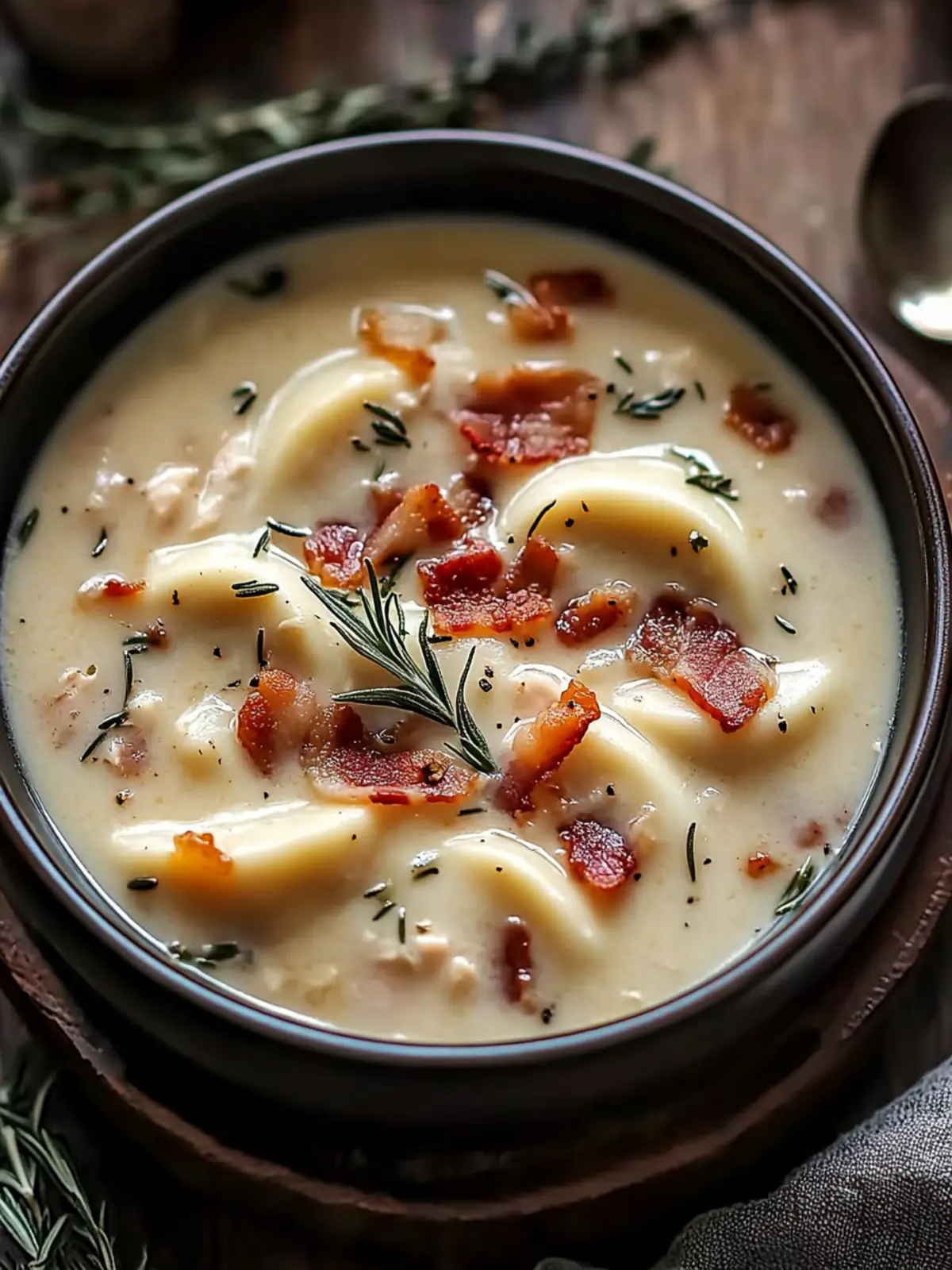 Comforting Creamy Pierogi Chicken Soup with Rosemary Bacon Bliss 2 Comforting Creamy Pierogi Chicken Soup with Rosemary Bacon Bliss