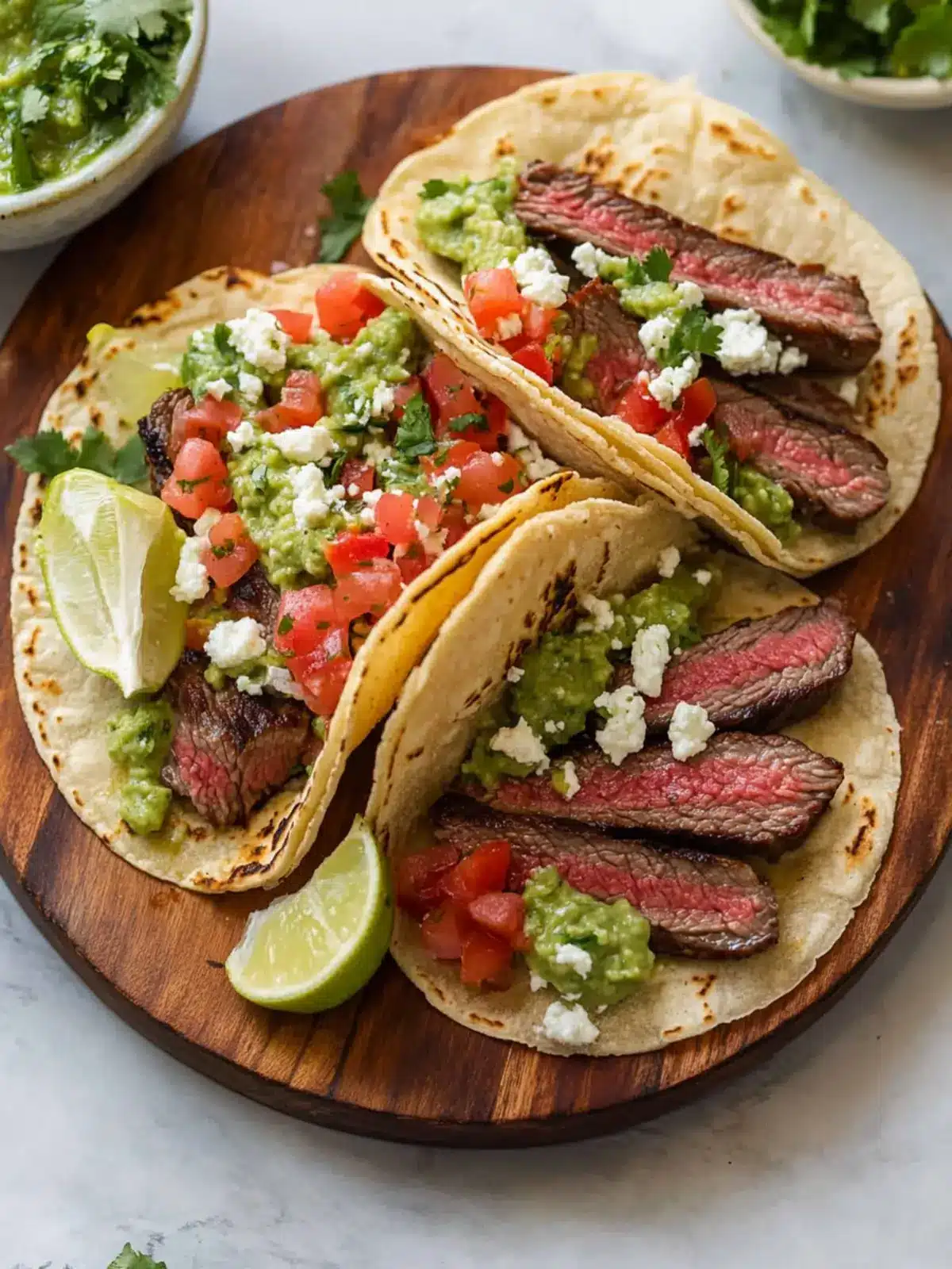 Carne Asada Flank Steak Tacos with Creamy Avocado Feta 2 Carne Asada Flank Steak Tacos