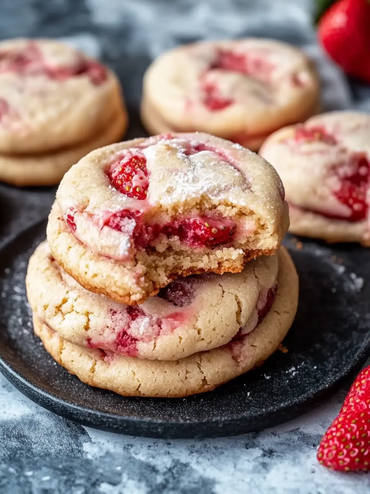 Irresistible Stuffed Strawberry Cheesecake Cookies with Brown Butter 3 Stuffed Strawberry Cheesecake Cookies with Brown Butter