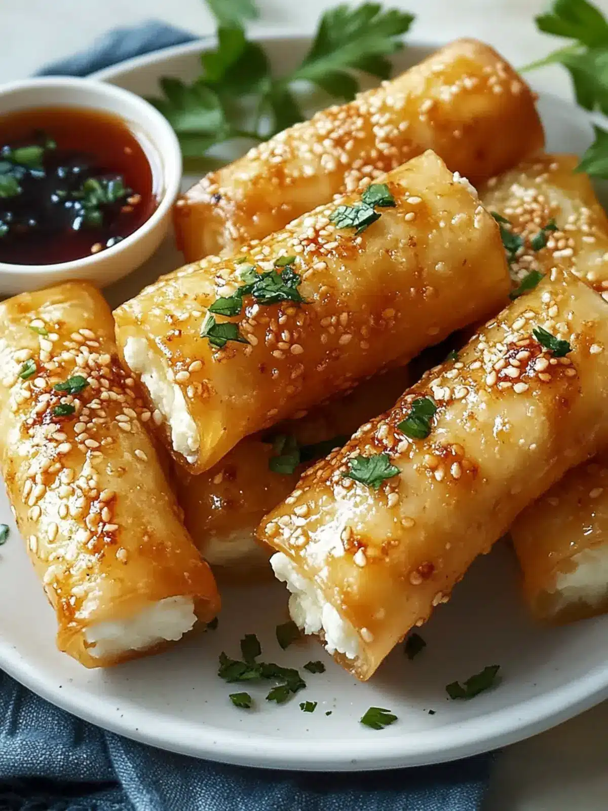 Crispy Feta Rolls with Chili-Honey Glaze: Effortless Delight 3 Crispy Feta Rolls with Chili-Honey Glaze: Easy Oven-Baked Appetizer Recipe