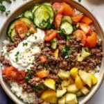 Mediterranean Ground Beef Bowls with Zesty Lemon Tahini Sauce 6 Mediterranean Ground Beef Bowls with Lemon Tahini Sauce