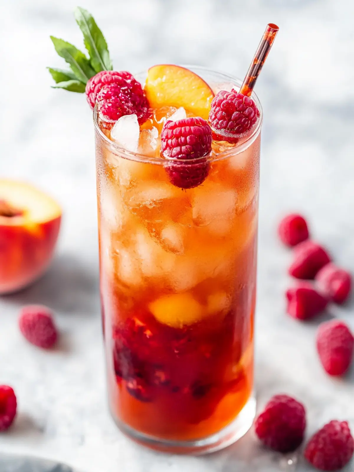 Delightful Bellini Peach Raspberry Iced Tea for Summer Sips 3 Bellini Peach Raspberry Iced Tea