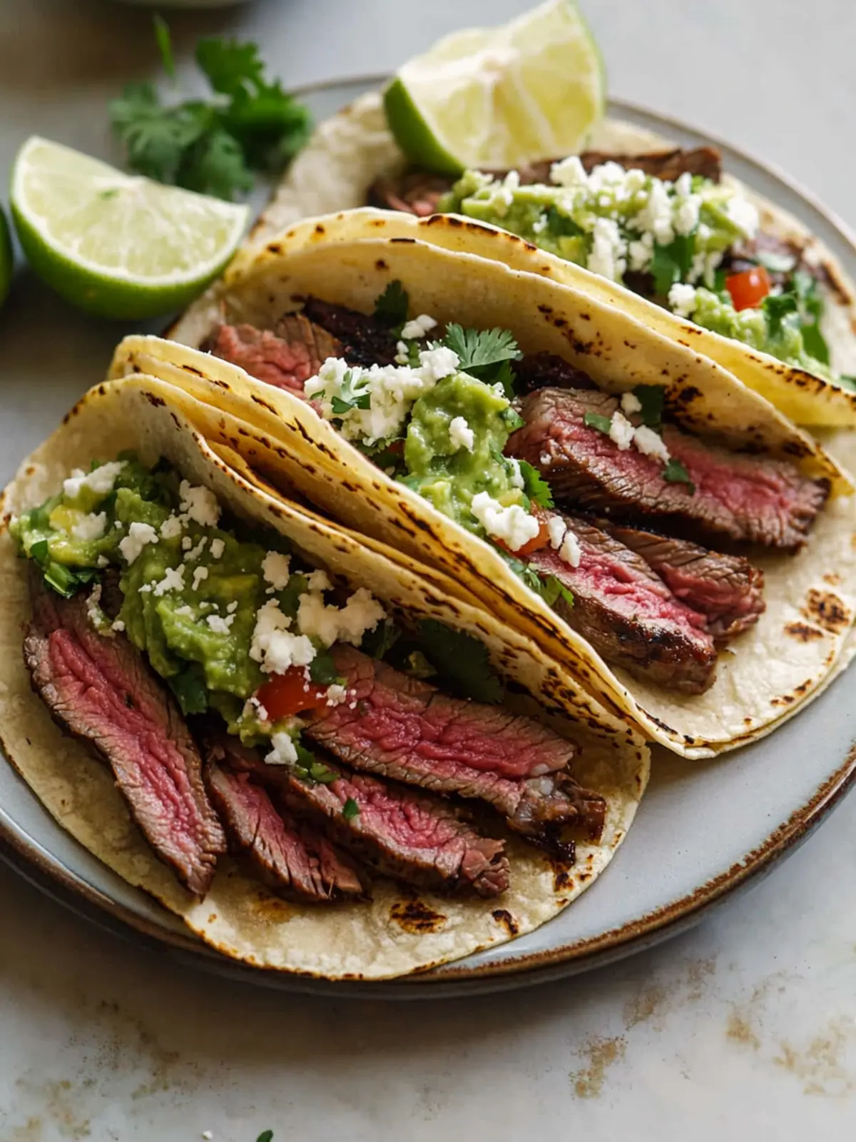 Carne Asada Flank Steak Tacos with Creamy Avocado Feta 3 Carne Asada Flank Steak Tacos