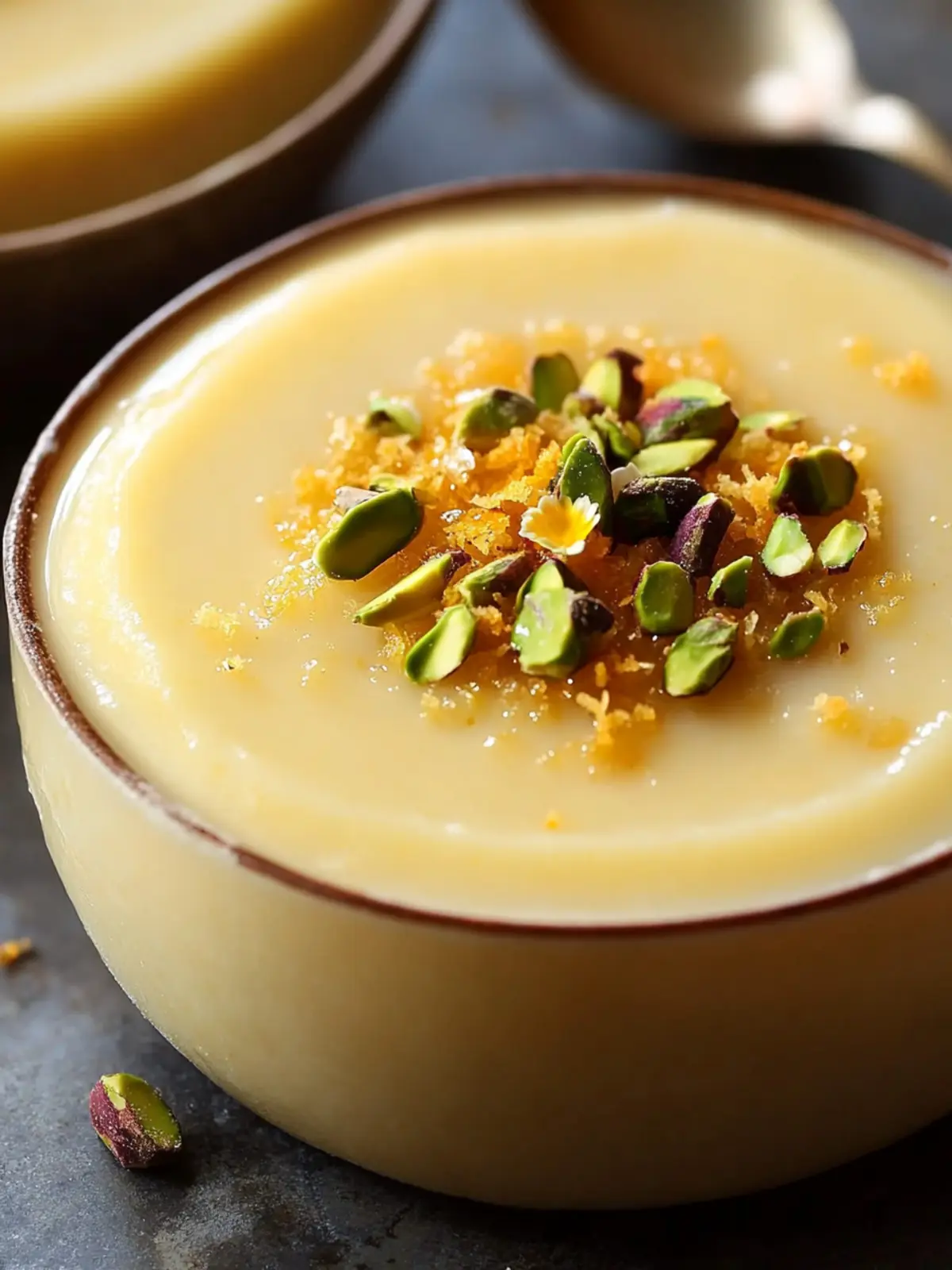 Indulge in Creamy Orange Blossom Semolina Pudding with Pistachios 4 Creamy Orange Blossom Semolina Pudding with Pistachios