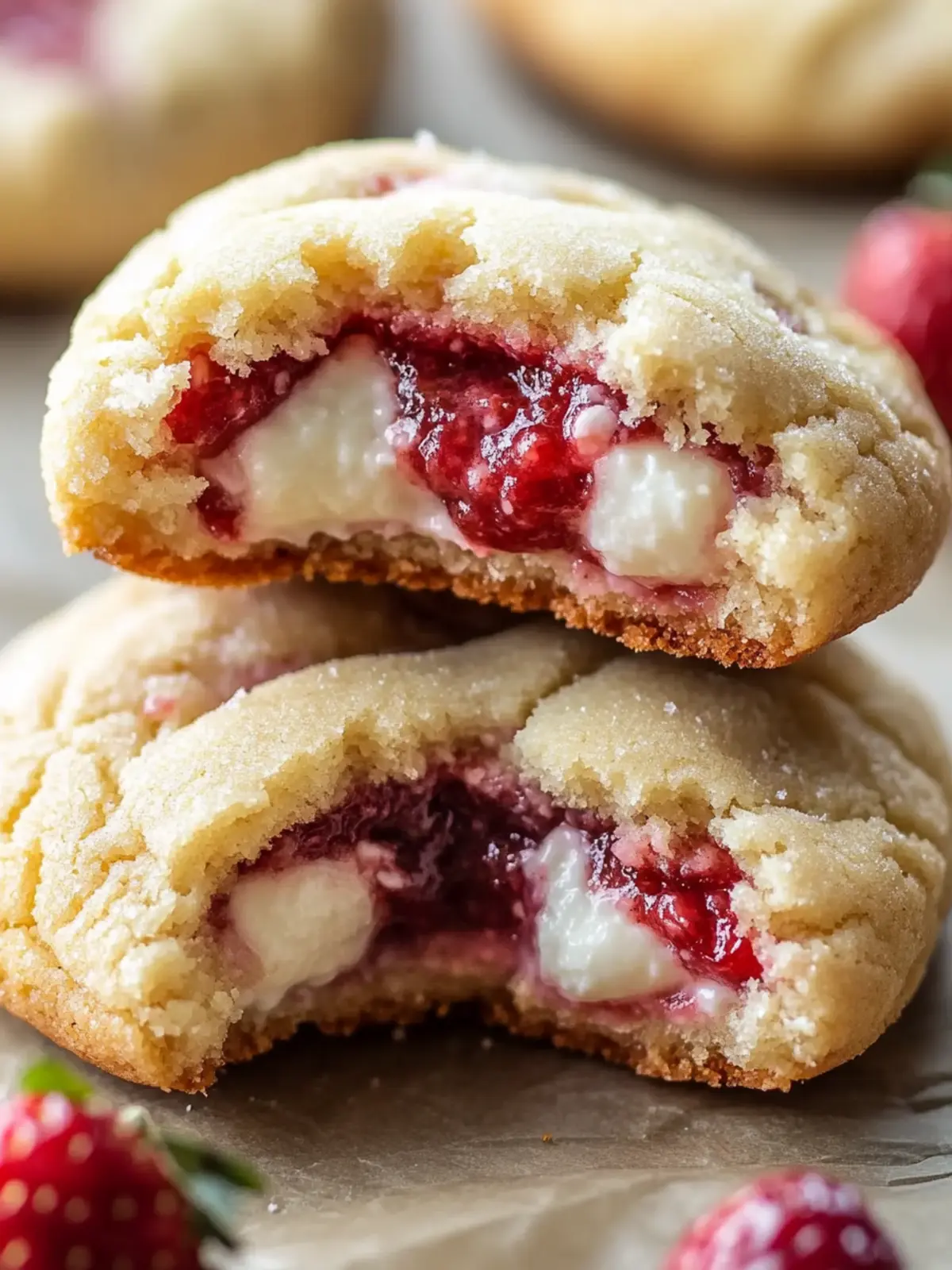Deliciously Soft-Baked Strawberry Cheesecake Cookies Recipe 2 Strawberry Cheesecake Cookies: Soft-Baked & Stuffed