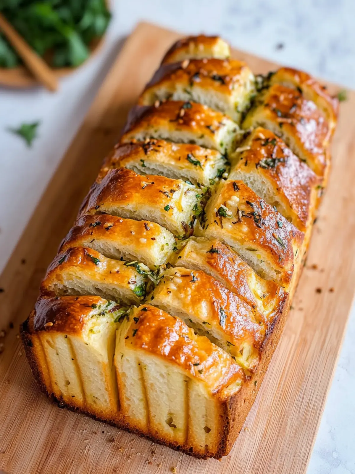 Irresistible Garlic Herb Pull-Apart Bread (Vegan) Recipe 4 Garlic Herb Pull-Apart Bread (Vegan)