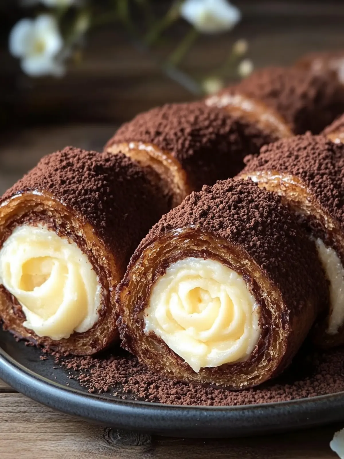 Crispy Chocolate Rolls with Creamy Vanilla Filling You'll Love 2 Crispy Chocolate Rolls with Creamy Vanilla Filling – Better Than Takeout
