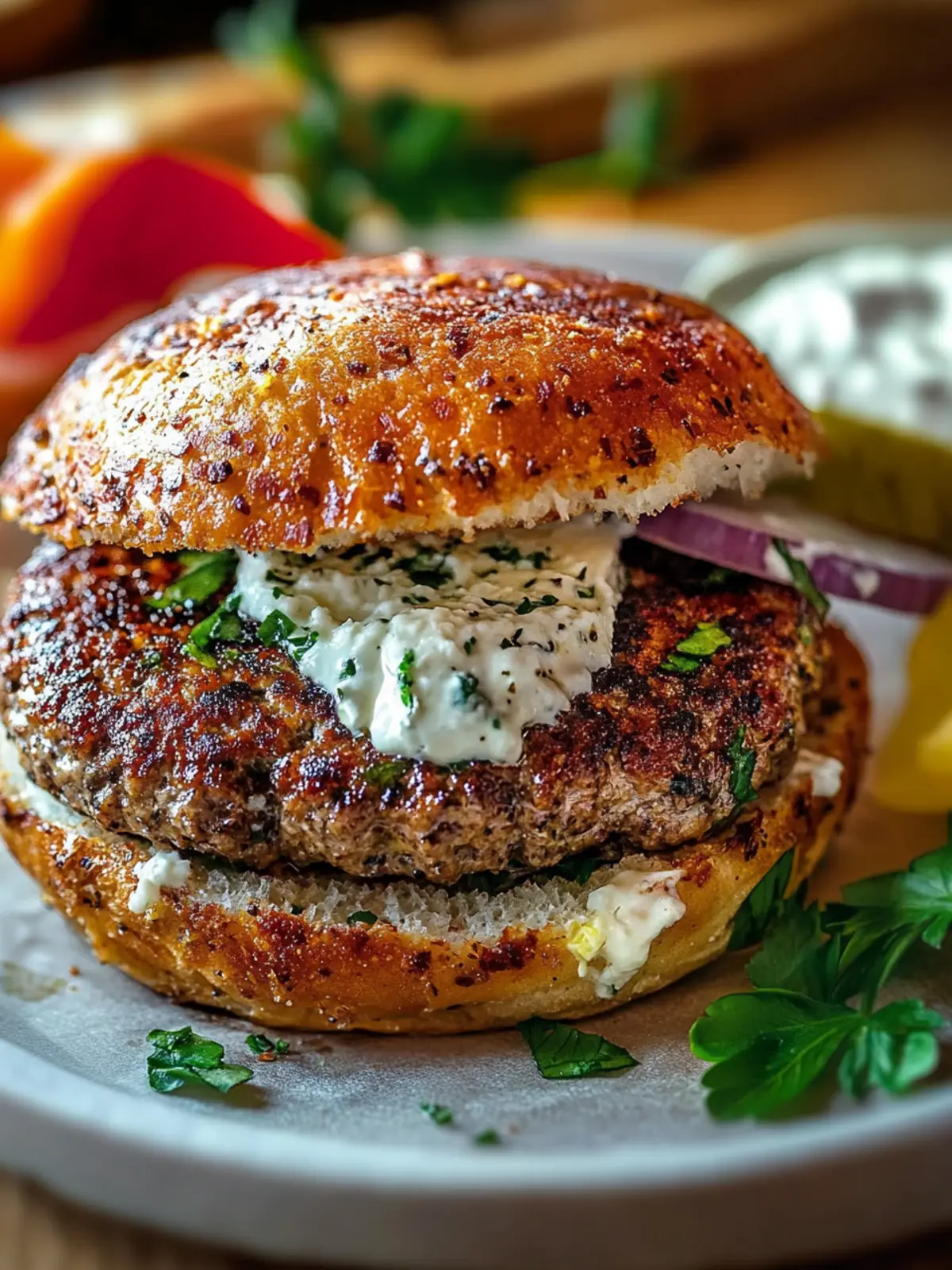 Juicy Greek Bifteki Burger Recipe Made in 15 Minutes Flat 4 Juicy Greek Bifteki Burger Recipe in 15 Minutes Flat