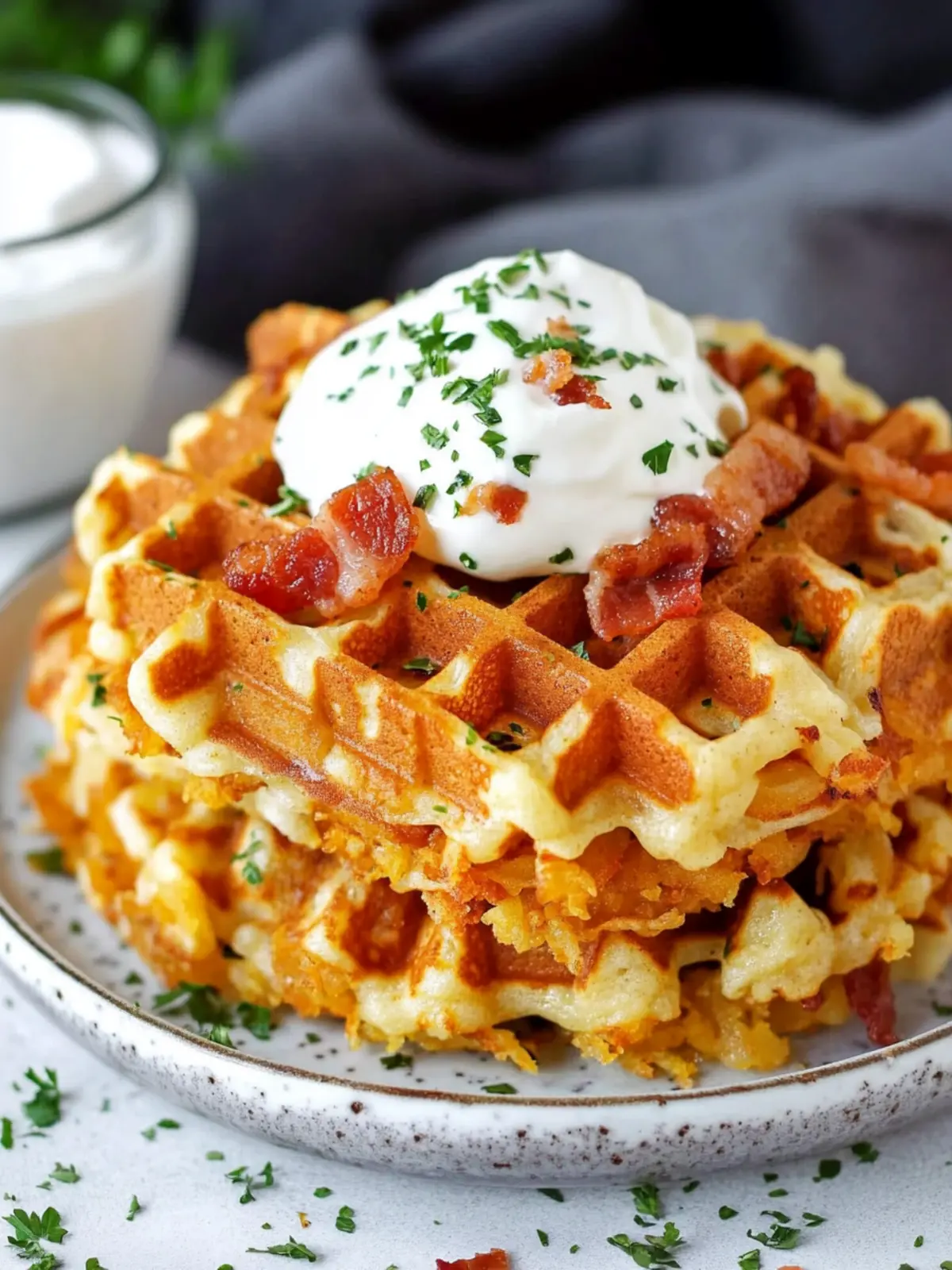 Bacon and Cheese Loaded Hashbrown Waffles for a Cozy Brunch 5 Bacon and Cheese Loaded Hashbrown Waffles