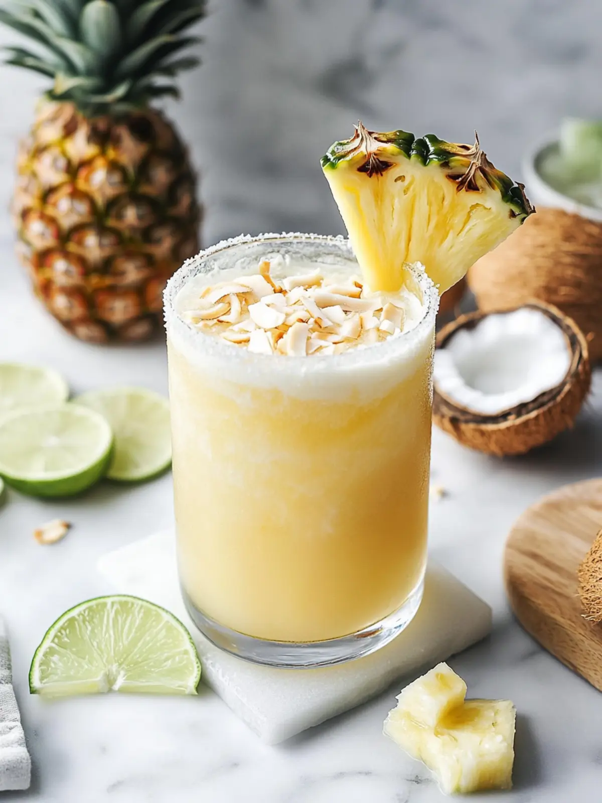 Pineapple Coconut Mockarita: Your Tropical Mocktail Escape 4 Pineapple Coconut Mockarita