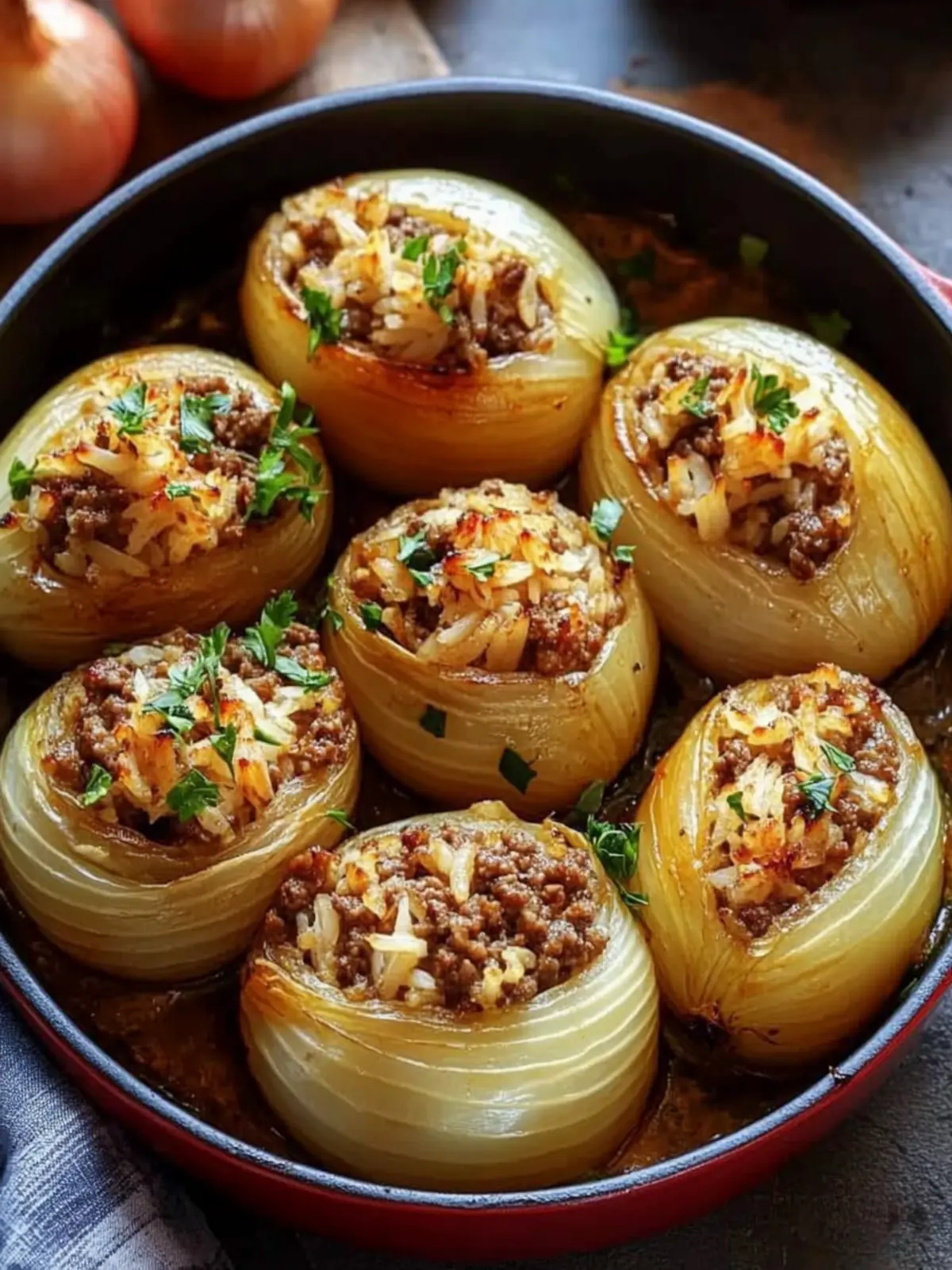 Mouthwatering Stuffed Onions with Ground Beef and Rice Recipe 3 Stuffed Onions with Ground Beef and Rice