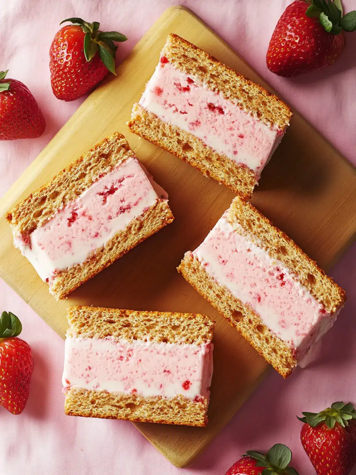 No-Churn Strawberry Ice Cream Sandwiches for Summer Bliss 5 Strawberry Ice Cream Sandwiches
