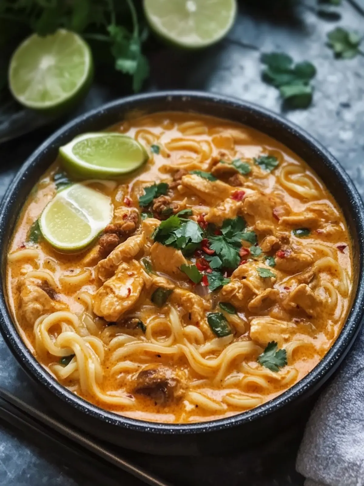 Quick Spicy Creamy Thai Chicken Curry Udon in 20 Minutes 4 Spicy Creamy Thai Chicken Curry Udon