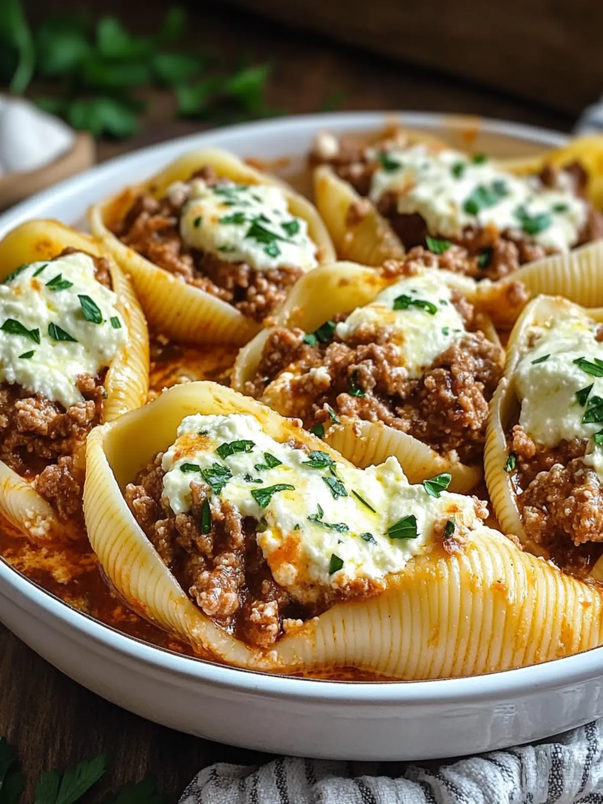 Irresistible Beef-Stuffed Shells with Creamy Ricotta Magic 4 Beef-Stuffed Shells with Creamy Ricotta