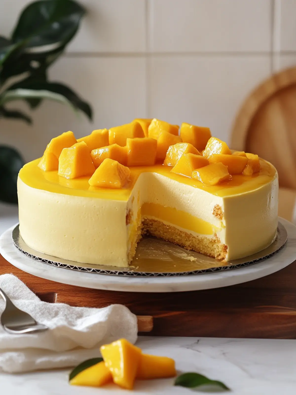 Eggless Mango Mousse Cake: Your New Favorite Tropical Treat 2 Mango Mousse Cake