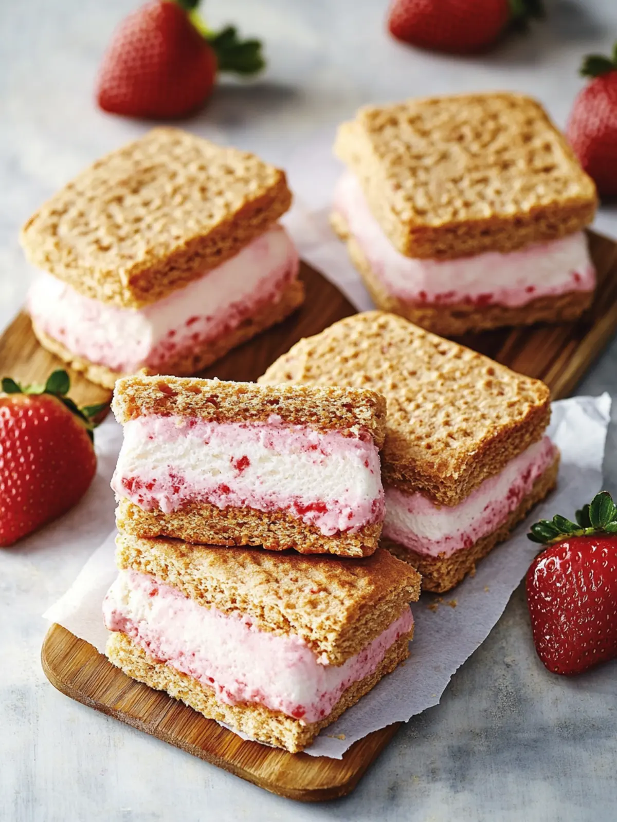 No-Churn Strawberry Ice Cream Sandwiches for Summer Bliss 2 Strawberry Ice Cream Sandwiches