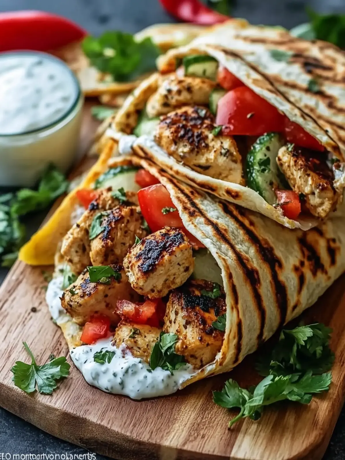 Homemade Protein Chicken Wraps with Yogurt Flatbread Magic 5 Protein Chicken Wraps (with Homemade Yogurt Flatbread)