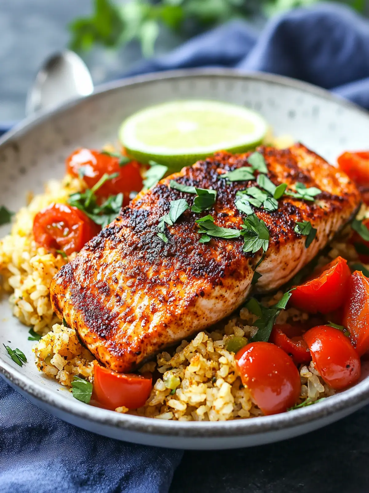 Cajun Salmon With Tomato Cauliflower Rice for a Quick Dinner Delight 3 Cajun Salmon With Tomato Cauliflower Rice