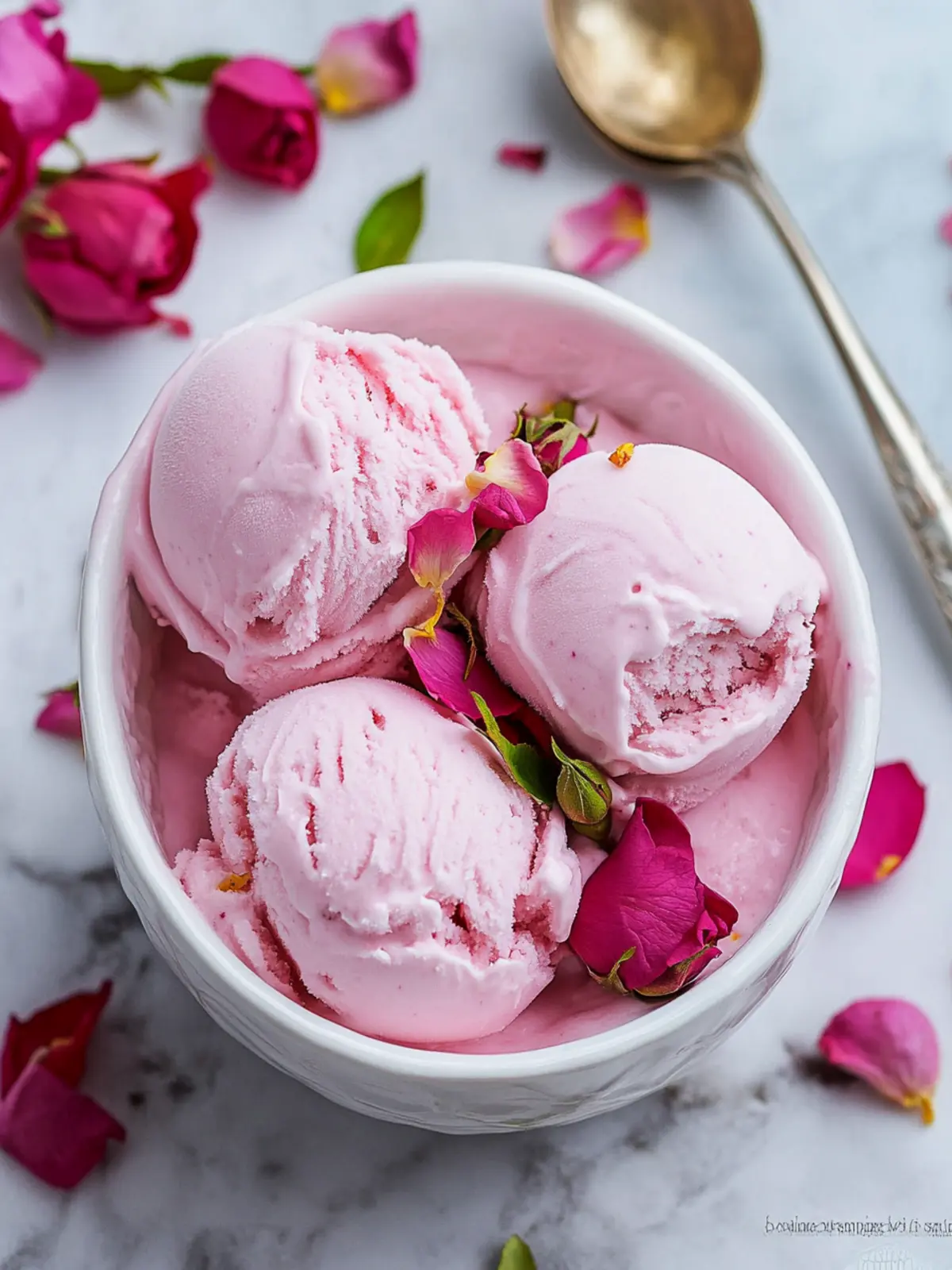 Delightful Rose Ice Cream with Pistachios for a Sweet Escape 5 Rose Ice Cream