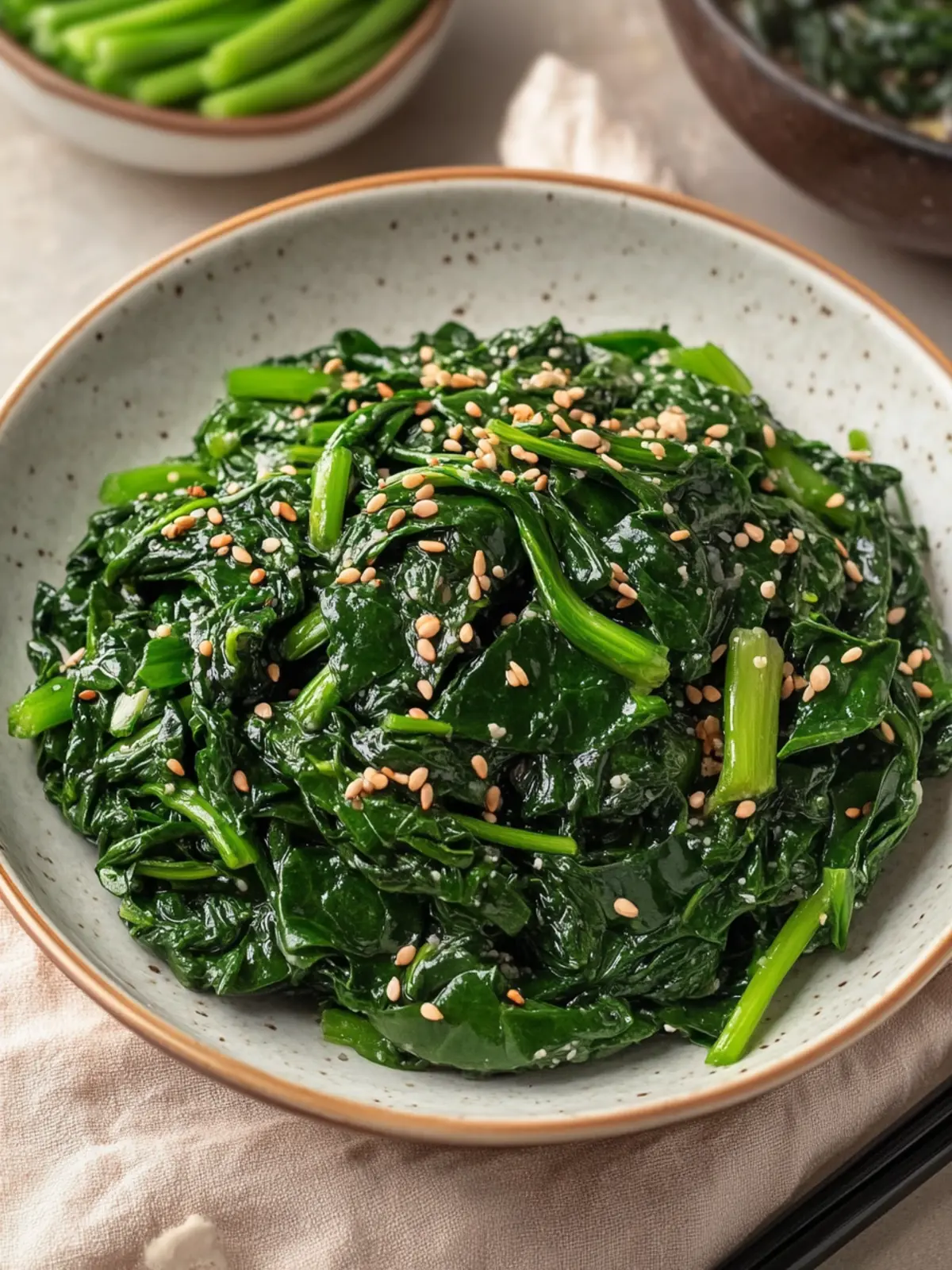 Quick & Healthy Korean Spinach Side Dish Sigeumchi Namul 5 Korean Spinach Side Dish (Sigeumchi Namul)