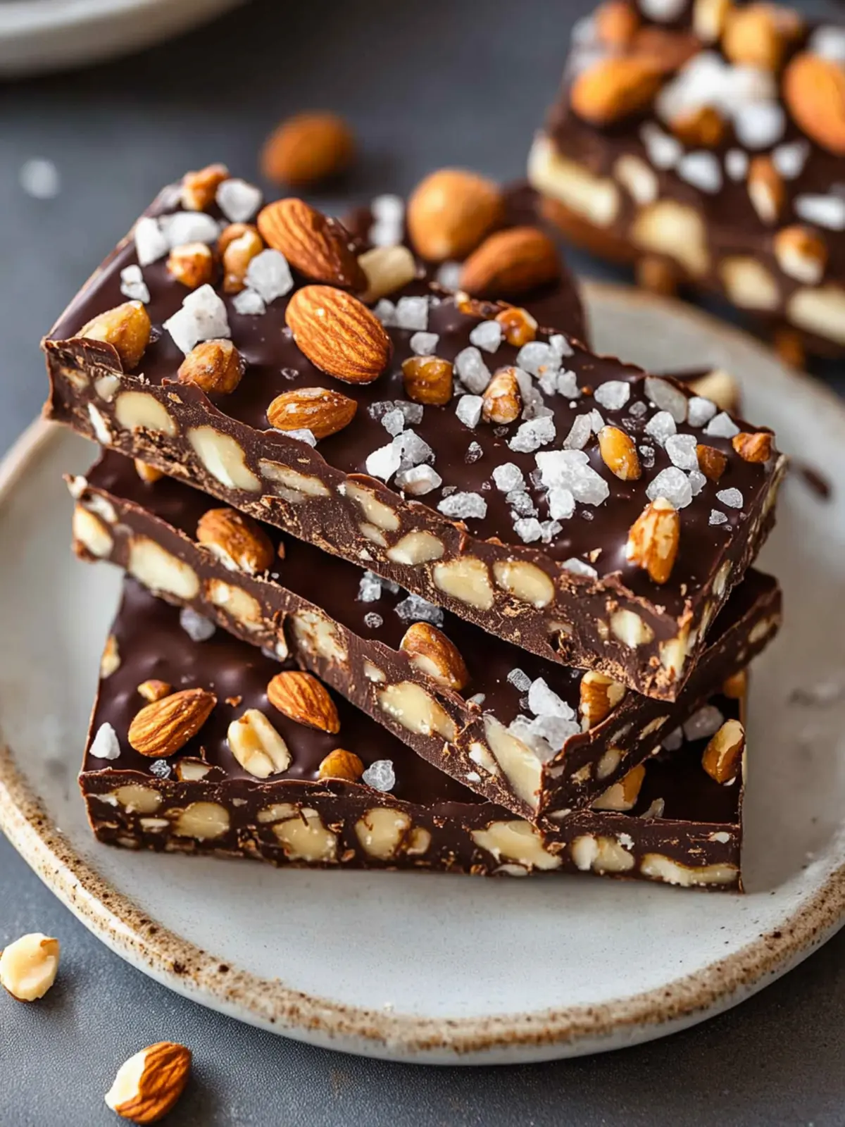 Addictively Crunchy Dark Chocolate and Sea Salt Nut Bars 3 Dark Chocolate and Sea Salt Nut Bars