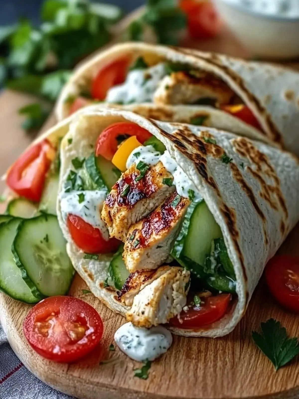 Homemade Protein Chicken Wraps with Yogurt Flatbread Magic 3 Protein Chicken Wraps (with Homemade Yogurt Flatbread)