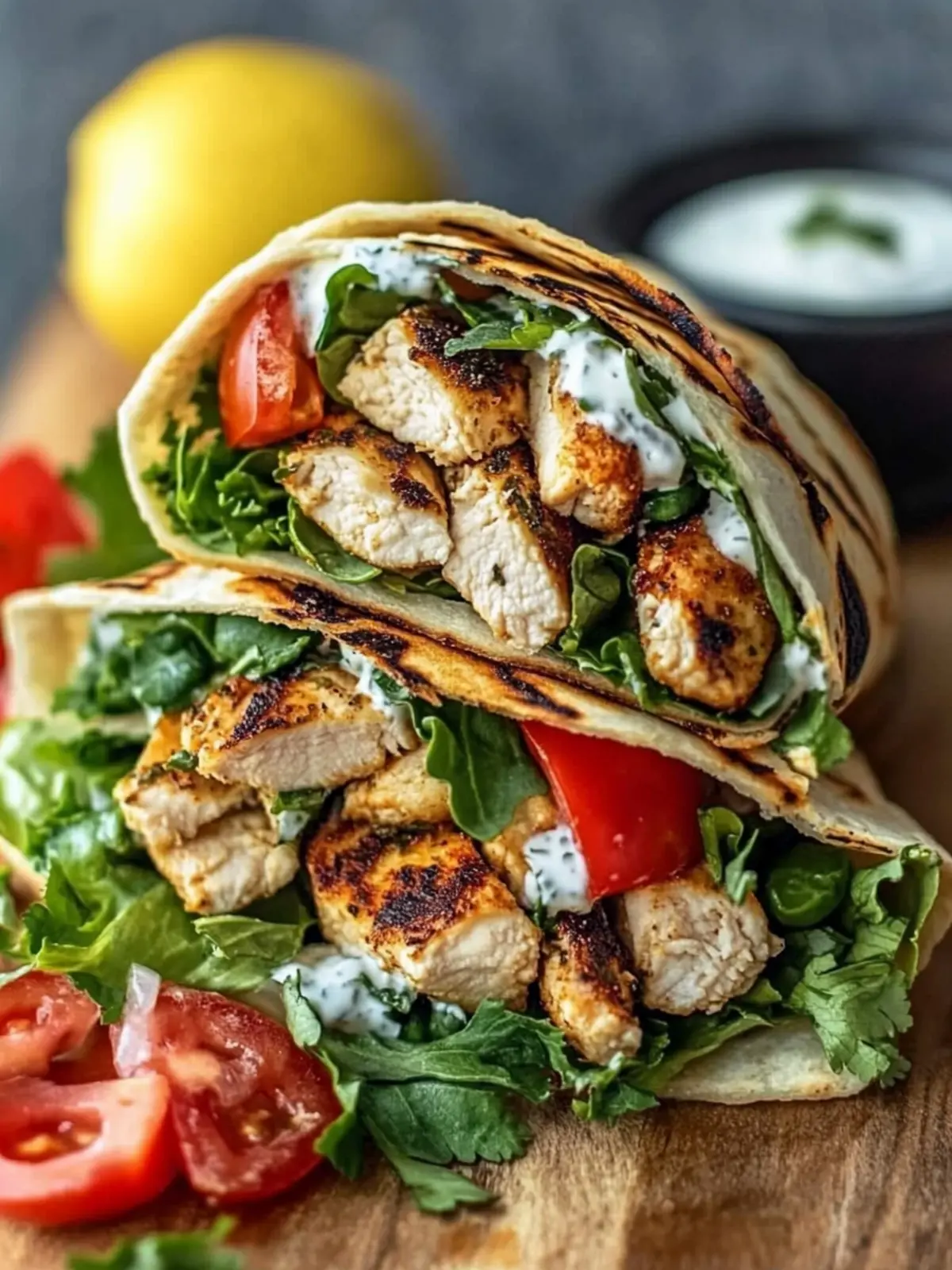 Homemade Protein Chicken Wraps with Yogurt Flatbread Magic 4 Protein Chicken Wraps (with Homemade Yogurt Flatbread)