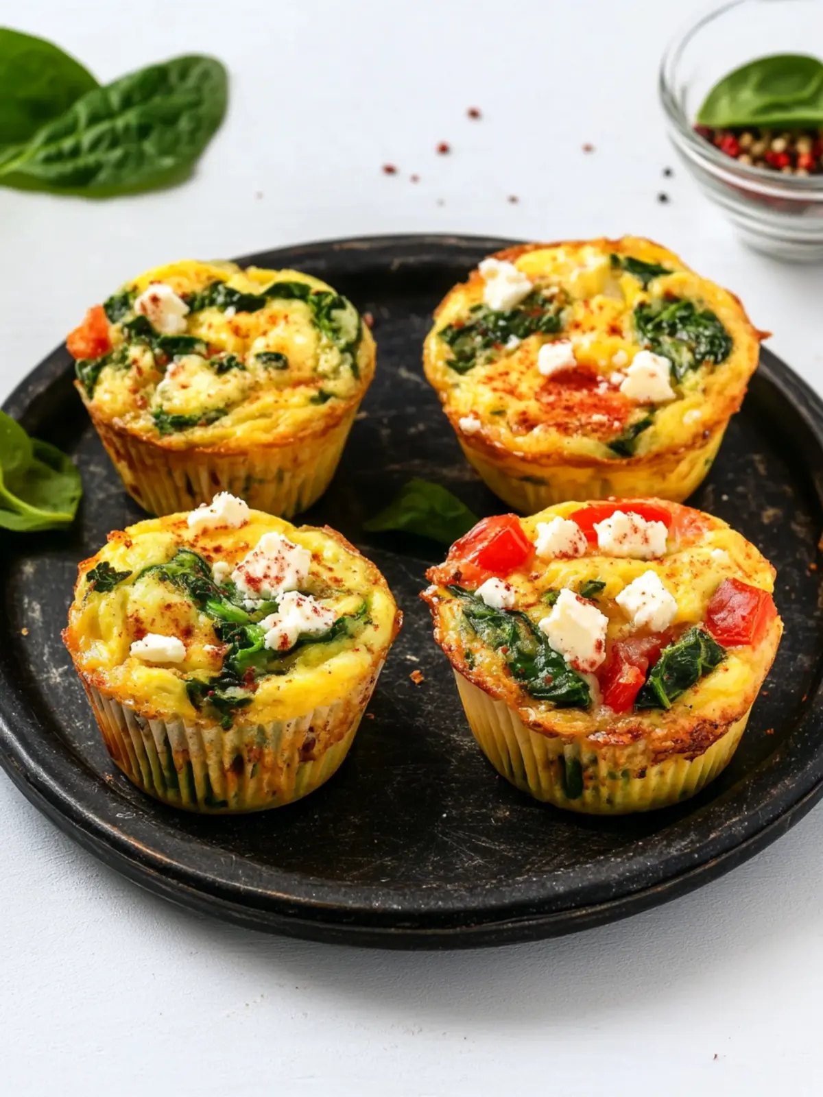 Quick & Healthy Egg Muffins with Spinach and Feta Bliss 2 Quick & Healthy Egg Muffins with Spinach and Feta