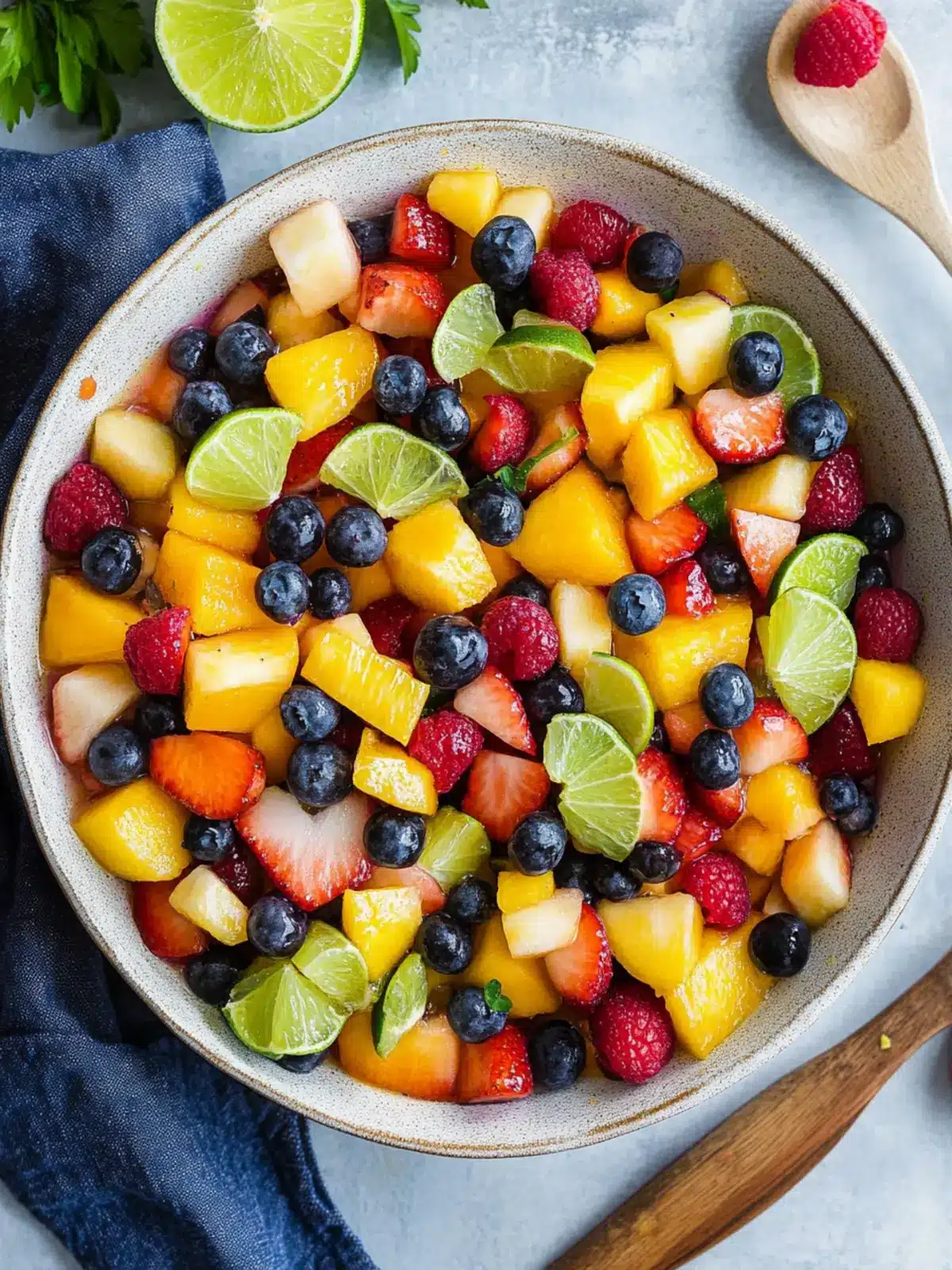 Honey Lime Rainbow Fruit Salad That's Bursting with Flavor 5 Honey Lime Rainbow Fruit Salad