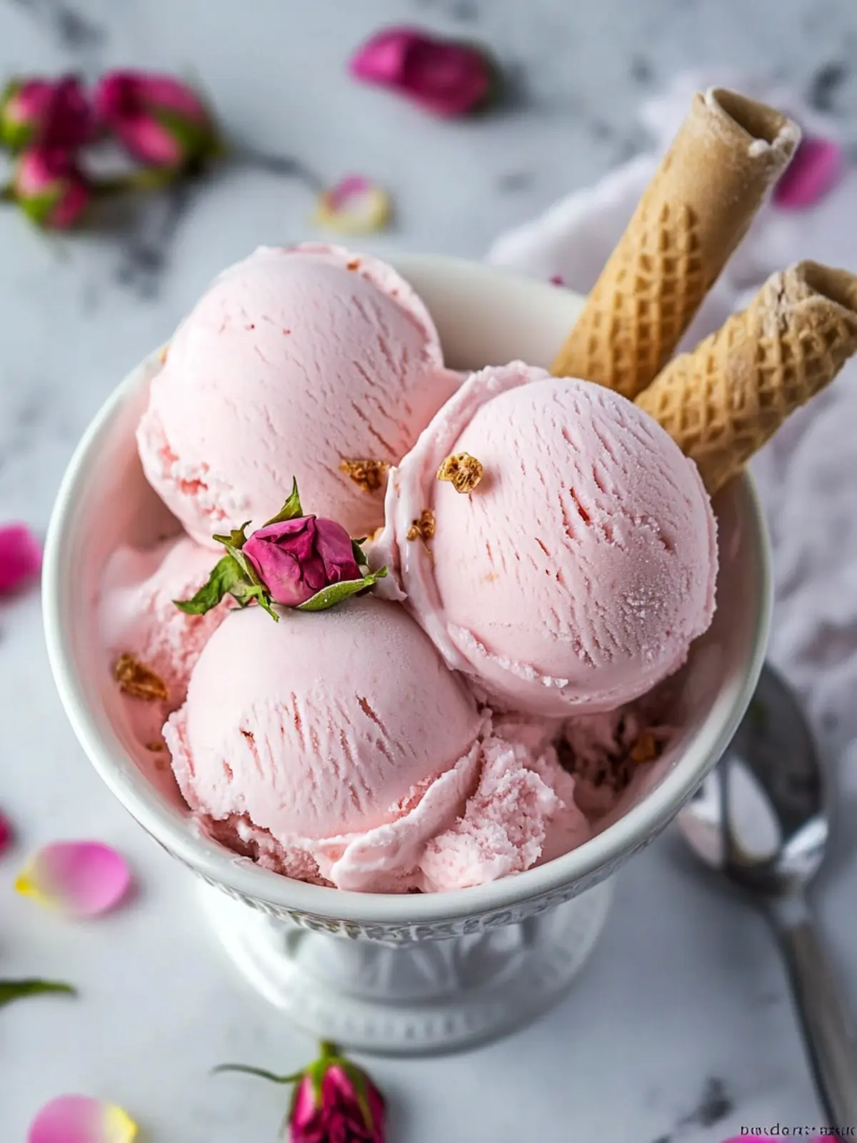 Delightful Rose Ice Cream with Pistachios for a Sweet Escape 4 Rose Ice Cream
