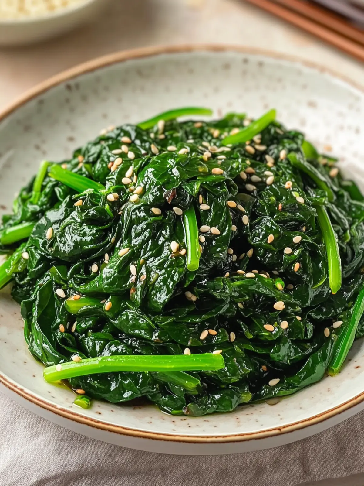 Quick & Healthy Korean Spinach Side Dish Sigeumchi Namul 2 Korean Spinach Side Dish (Sigeumchi Namul)